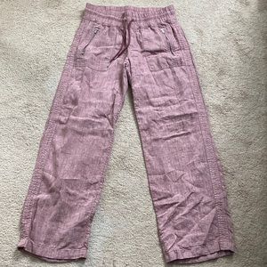 Athleta Cabo Wide Leg Linen Pants Tawny Rose Size 8. New without tags.